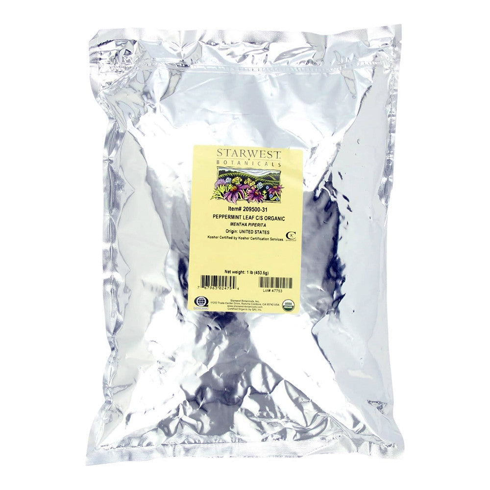 Starwest Botanicals Peppermint Leaf Cut And Sifted Organic, 16 Oz